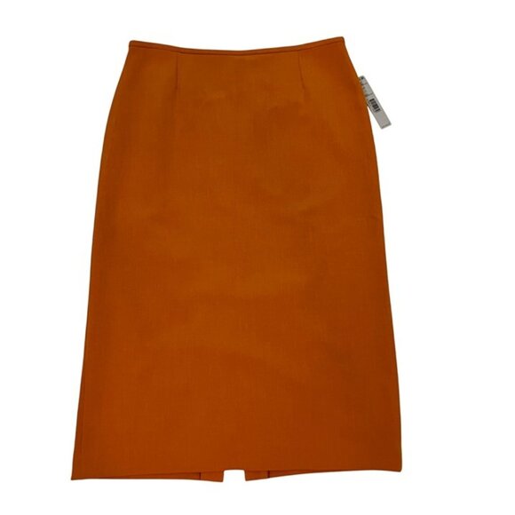 Preston & York Skirt women's 8 mustard yellow midi length back zip lined NWT - Picture 1 of 9